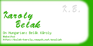 karoly belak business card